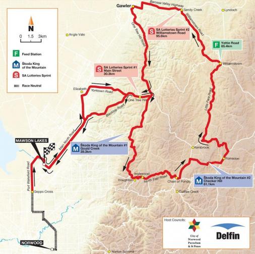 Streckenverlauf Tour Down Under 2009 - Etappe 1