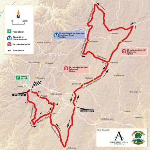 Streckenverlauf Tour Down Under 2009 - Etappe 2