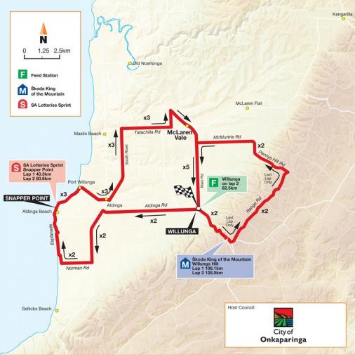 Streckenverlauf Tour Down Under 2009 - Etappe 5