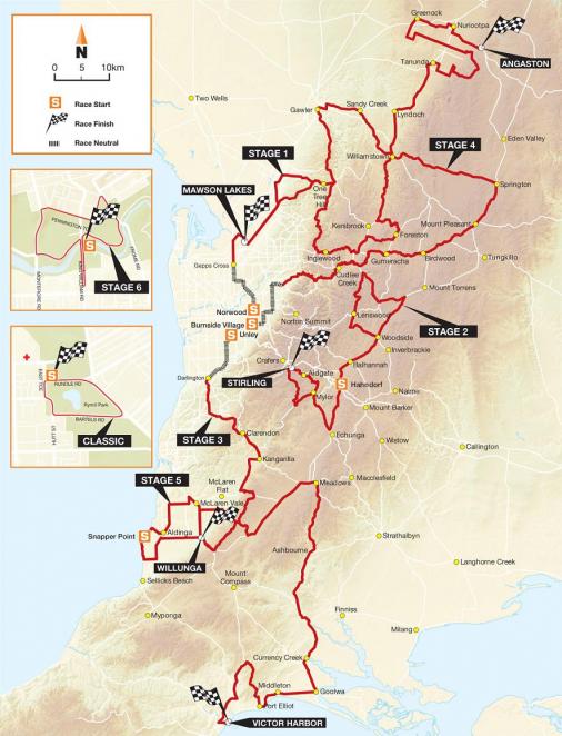 Streckenverlauf Tour Down Under 2009